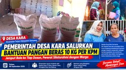 Kepala Desa Kara dan Perangkat Desa Turun Langsung Salurkan Bantuan Pangan ke Tiap Dusun
