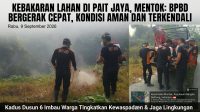 Kebakaran Terjadi di kampung pait jaya, BPBD Bangka Barat Bergerak Cepat padamkan Api.