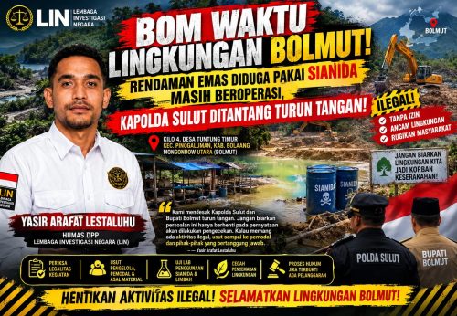 BOM WAKTU LINGKUNGAN BOLMUT! RENDAMAN EMAS DIDUGA PAKAI SIANIDA MASIH BEROPERASI, KAPOLDA SULUT DITANTANG TURUN TANGAN