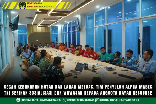 Cegah Kebakaran Hutan Dan Lahan Meluas, Tim Penyuluh Alpha Mabes TNI Berikan Sosialisasi Dan Wawasan Kepada Anggota Bayan Resourse
