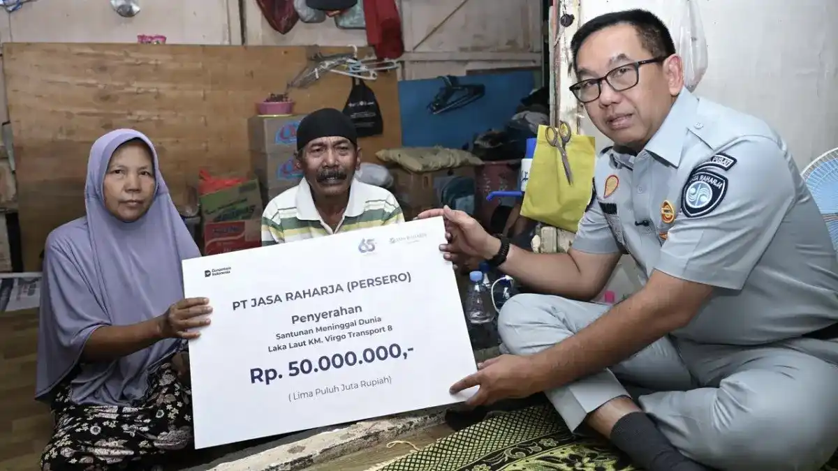 Santunan Rp4,358 Miliar Disalurkan untuk 65 Korban Kapal Virgo Transport 8
