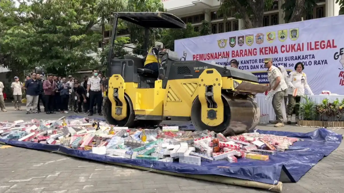 Pemusnahan Jutaan Rokok Ilegal di Solo Cegah Kerugian Negara Rp12,53 Miliar