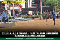Teguhkan Nilai-Nilai Pancasila Danramil Tenggarong Hadiri Upacara Peringatan Hari Kesaktian Pancasila